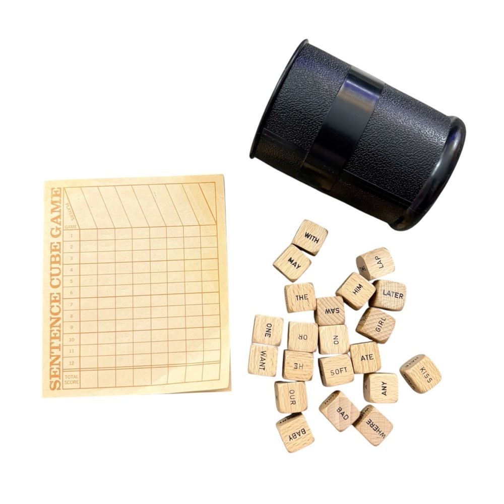 Vintage Sentence Cube Game Replacement Pieces
